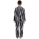 Zebra Texture, Zebra Wool, White Black Background Women s Long Sleeve Satin Pajamas Set	 View2