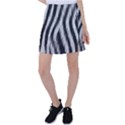 Zebra Texture, Zebra Wool, White Black Background Tennis Skirt View1