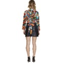Madhubani Art A Long Sleeve Tie Back Satin Wrap Top View4