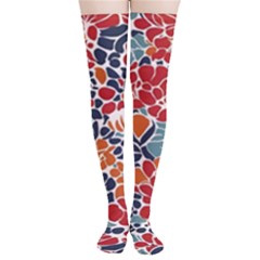 Colorfuleclecticfloralpattern Thigh High Stockings