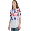 Vote Kamala Walz Women s Zip Front V-Neck 3/4 Sleeve Casual Top Pocket Shirt View2