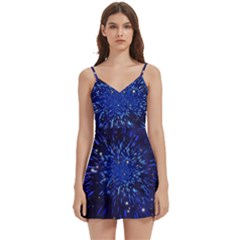 Star Universe Space Starry Sky Body Wrap Sleeveless V-neck Mini Dress