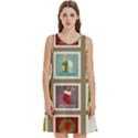 Christmas Stamp Pattern Round Neck Sleeve Casual Dress With Pockets View1