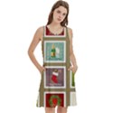 Christmas Stamp Pattern Round Neck Sleeve Casual Dress With Pockets View2