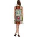 Christmas Stamp Pattern Round Neck Sleeve Casual Dress With Pockets View4
