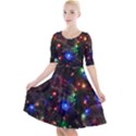 Christmas Lights Quarter Sleeve A-Line Dress With Pockets View1
