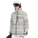 Christmas Star Flower Red Blue Men s Multi Pockets Zip Ski and Snowboard Waterproof Breathable Jacket View2