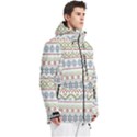 Christmas Star Flower Red Blue Men s Multi Pockets Zip Ski and Snowboard Waterproof Breathable Jacket View3