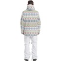 Christmas Star Flower Red Blue Men s Multi Pockets Zip Ski and Snowboard Waterproof Breathable Jacket View4