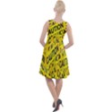 Caution Road Sign Cross Yellow Knee Length Skater Dress View2
