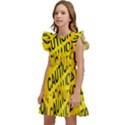 Caution Road Sign Cross Yellow Kids  Winged Sleeve Dress View2