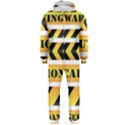 Caution Road Sign Warning Cross Danger Yellow Chevron Line Black Hooded Jumpsuit (Men) View1