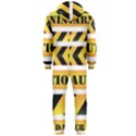 Caution Road Sign Warning Cross Danger Yellow Chevron Line Black Hooded Jumpsuit (Men) View2