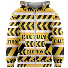 Caution Road Sign Warning Cross Danger Yellow Chevron Line Black Kids  Zipper Hoodie Without Drawstring