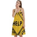 Caution Road Sign Help Cross Yellow Women s Spaghetti Strap Pullover Cami Dress View2