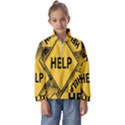 Caution Road Sign Help Cross Yellow Kids  Half Zip Hoodie View1
