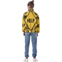 Caution Road Sign Help Cross Yellow Kids  Half Zip Hoodie View2