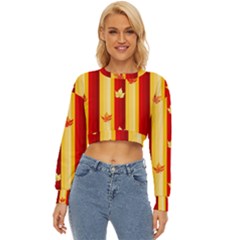Autumn Fall Leaves Vertical Lightweight Long Sleeve Sweatshirt