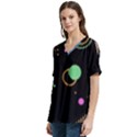 Colartive, Aesthetic, Amoled, Black, Colorful, Desenho V-Neck Split Shoulder Casual T-Shirt View2