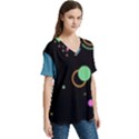 Colartive, Aesthetic, Amoled, Black, Colorful, Desenho V-Neck Split Shoulder Casual T-Shirt View3