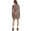 Colorful Lego Texture Lego Bricks Long Sleeve Velour Skater Dress View4