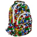 Falling Lego Bricks, Desenho Rounded Multi Pocket Backpack View2
