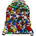 Falling Lego Bricks, Desenho Rounded Multi Pocket Backpack View3