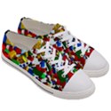 Falling Lego Bricks, Desenho Women s Low Top Canvas Sneakers View3