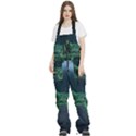 Jungle Road Hawaii Asphalt Mountains Green Women s Front Zip Ski And Snowboard Bib Pants View1