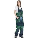 Jungle Road Hawaii Asphalt Mountains Green Women s Front Zip Ski And Snowboard Bib Pants View3