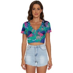 Planet Psychedelic Art Psicodelia V-neck Crop Top