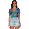 Planet Psychedelic Art Psicodelia V-Neck Crop Top View1