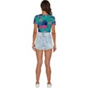 Planet Psychedelic Art Psicodelia V-Neck Crop Top View4