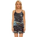 Abstract Colorful Texture Satin Pajama Short Set View1