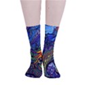 Psychedelic Digital Art Artwork Landscape Colorful Smooth Crew Length Tube Socks View1