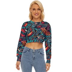 Vintage Tattoos Colorful Seamless Pattern Lightweight Long Sleeve Sweatshirt