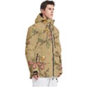 Flowers, Branches, Desenho, Edge, Leaves Men s Multi Pockets Zip Ski and Snowboard Waterproof Breathable Jacket View3
