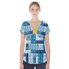 Lego, Background, Dots Short Sleeve Front Detail Top