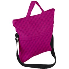 Purple Lego Texture Macro, Purple Dots Background Fold Over Handle Tote Bag