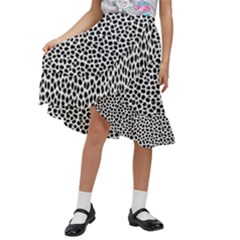 Marble Cracked Pattern Surface Kids  Ruffle Flared Wrap Midi Skirt