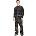 Gold Teal Snowflakes Gold Abstract Christmas Men s Front Zip Ski And Snowboard Bib Pants View2