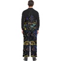 Gold Teal Snowflakes Gold Abstract Christmas Men s Front Zip Ski And Snowboard Bib Pants View4