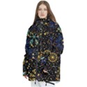 Gold Teal Snowflakes Gold Abstract Christmas Women s Multi Pockets Zip Ski and Snowboard Waterproof Breathable Jacket View2