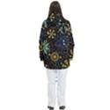 Gold Teal Snowflakes Gold Abstract Christmas Women s Multi Pockets Zip Ski and Snowboard Waterproof Breathable Jacket View4