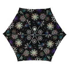 Shiny Winter Snowflake Abstract Christmas Cold Crystal December Automatic Folding Umbrella With Case (small)