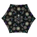 Shiny Winter Snowflake Abstract Christmas Cold Crystal December Automatic Folding Umbrella with Case (Small) View1