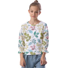 Leaf Seamless Pattern  Kids  Cuff Sleeve Top