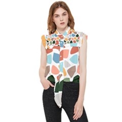 Shapes Seamless Pattern Frill Detail Shirt