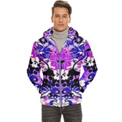 Floral Abstract Men s Hooded Quilted Jacket