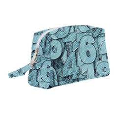 Blue Digits Background, Artwork, Numbers Wristlet Pouch Bag (medium)